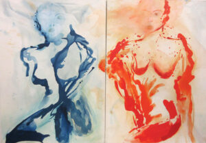 Judith-Zila-Kunst-Kunsttherapie-Galerie-2013-Friends-Diptychon-je-50x70-Acryl